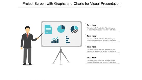 Project Screen With Graphs And Charts For Visual Presentation Ppt PowerPoint Presentation Gallery Design Inspiration