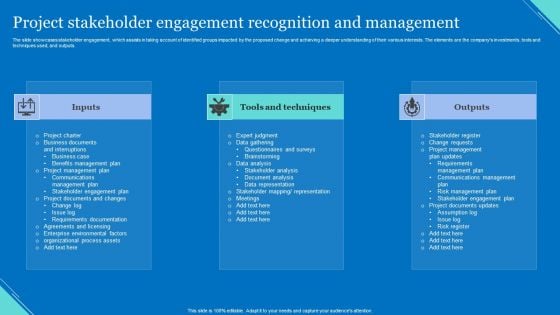 Project Stakeholder Engagement Recognition And Management Inspiration PDF