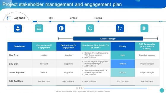 Project Stakeholder Management And Engagement Plan Formats PDF