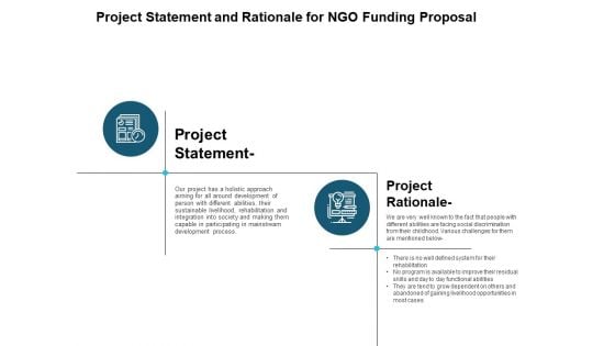 Project Statement And Rationale For NGO Funding Proposal Ppt PowerPoint Presentation Ideas Example