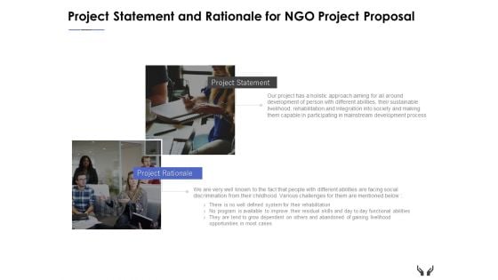 Project Statement And Rationale For Ngo Project Proposal Ppt Powerpoint Presentation Professional Graphic Tips