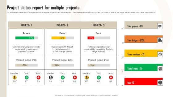 Project Status Report For Multiple Projects Rules PDF