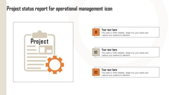 Project Status Report For Operational Management Icon Demonstration PDF