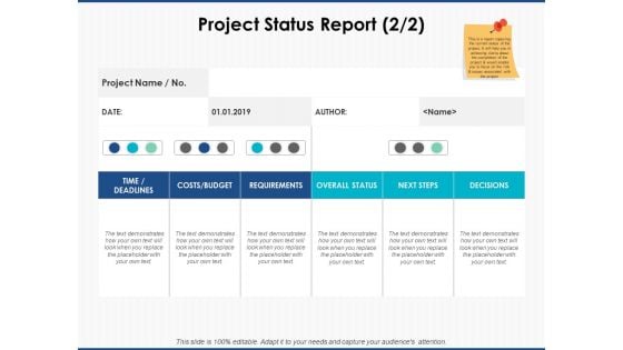 Project Status Report Marketing Ppt PowerPoint Presentation Outline Graphics Download