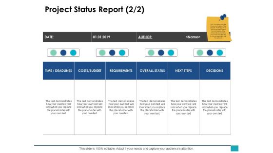 Project Status Report Ppt PowerPoint Presentation Model Graphics Download
