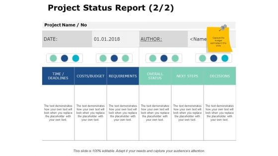 Project Status Report Requirements Ppt PowerPoint Presentation Model Themes