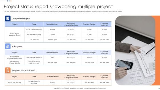 Project Status Report Showcasing Multiple Project Structure PDF