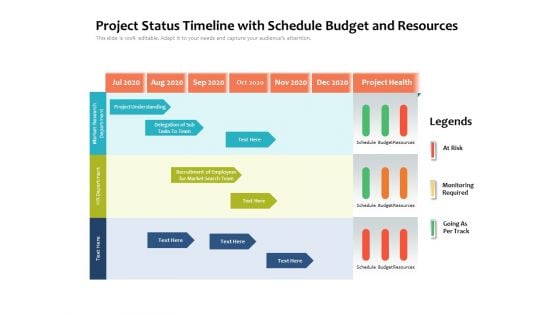 Project Status Timeline With Schedule Budget And Resources Ppt PowerPoint Presentation Professional Graphics Tutorials PDF