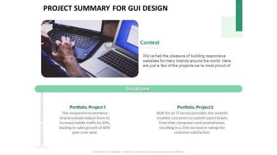 Project Summary For Gui Design Ppt PowerPoint Presentation Icon Slides PDF Project Summary For Gui Design Ppt PowerPoint Presentation Icon Slides PDF