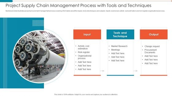 Project Supply Chain Management Process With Tools And Techniques Graphics PDF Project Supply Chain Management Process With Tools And Techniques Graphics PDF