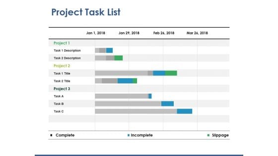 Project Task List Template 2 Ppt PowerPoint Presentation Slides Tips