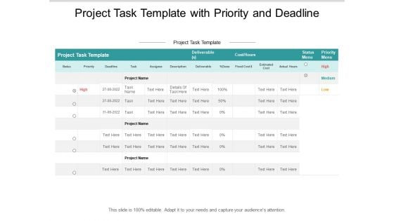 Project Task Template With Priority And Deadline Ppt PowerPoint Presentation Visual Aids Infographic Template Cpb Project Task Template With Priority And Deadline Ppt PowerPoint Presentation Visual Aids Infographic Template Cpb