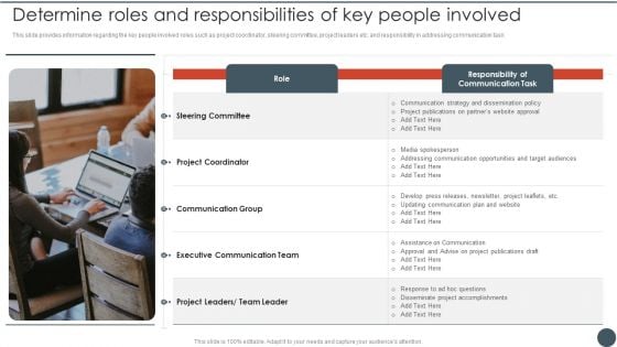 Project Team Engagement Tasks Determine Roles And Responsibilities Of Key People Involved Themes PDF