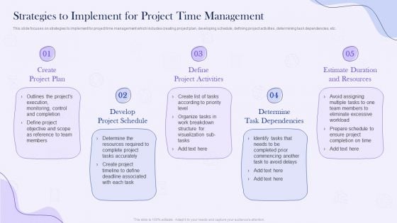 Project Time Management Execution Strategies Strategies To Implement For Project Time Management Themes PDF Project Time Management Execution Strategies Strategies To Implement For Project Time Management Themes PDF