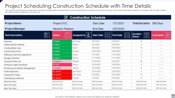 Project Time Scheduling Ppt PowerPoint Presentation Complete With Slides Slide10