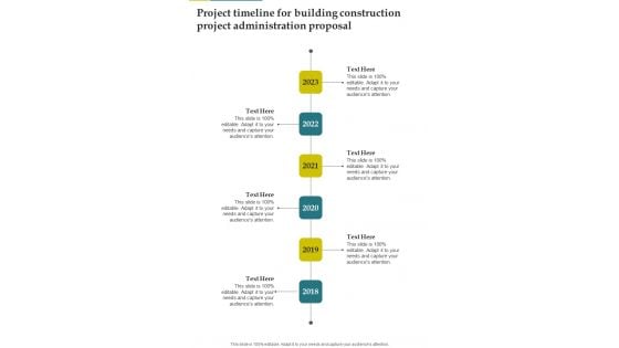 Project Timeline For Building Construction Project Administration Proposal One Pager Sample Example Document Project Timeline For Building Construction Project Administration Proposal One Pager Sample Example Document