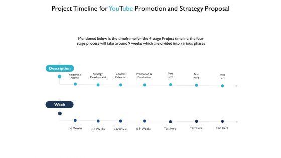 Project Timeline For Youtube Promotion And Strategy Proposal Week Ppt PowerPoint Presentation Model Outfit