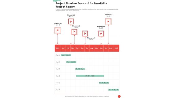 Project Timeline Proposal For Feasibility Project Report One Pager Sample Example Document Project Timeline Proposal For Feasibility Project Report One Pager Sample Example Document