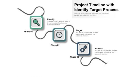 Project Timeline With Identify Target Process Ppt PowerPoint Presentation Portfolio Slide Portrait PDF