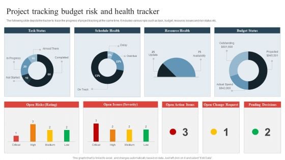 Project Tracking Budget Risk And Health Tracker Inspiration PDF