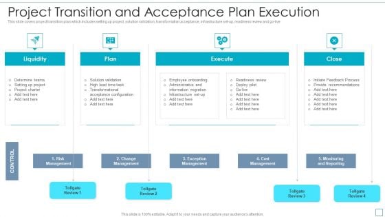 Project Transition And Acceptance Plan Execution Structure PDF