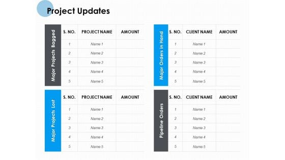 Project Updates Ppt PowerPoint Presentation Professional Introduction