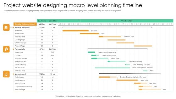 Project Website Designing Macro Level Planning Timeline Microsoft PDF