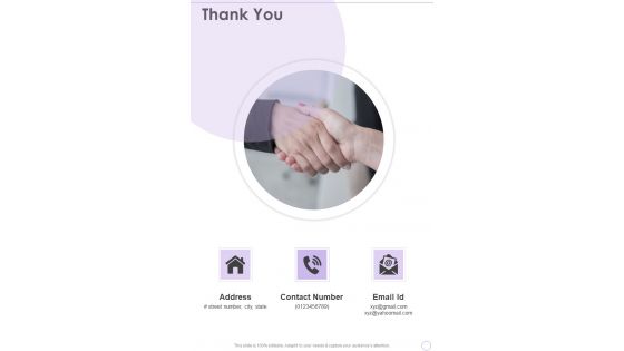 Project Work Schedule Proposal Thank You One Pager Sample Example Document Project Work Schedule Proposal Thank You One Pager Sample Example Document