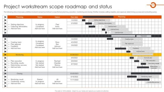 Project Workstream Scope Roadmap And Status Microsoft PDF