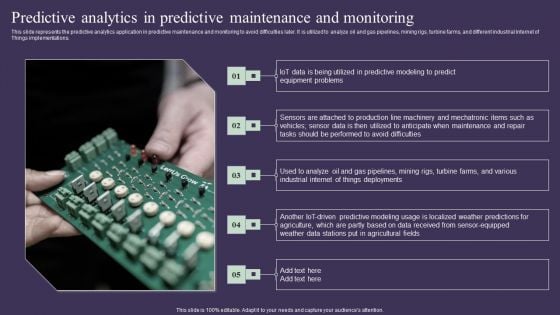 Projection Model Predictive Analytics In Predictive Maintenance And Monitoring Sample PDF