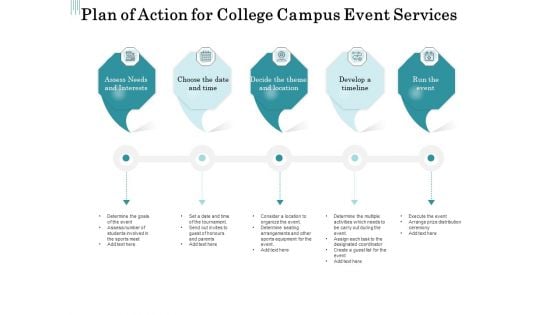 Promoting University Event Plan Of Action For College Campus Event Services Information PDF