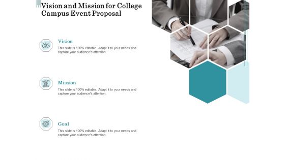 Promoting University Event Vision And Mission For College Campus Event Proposal Sample PDF