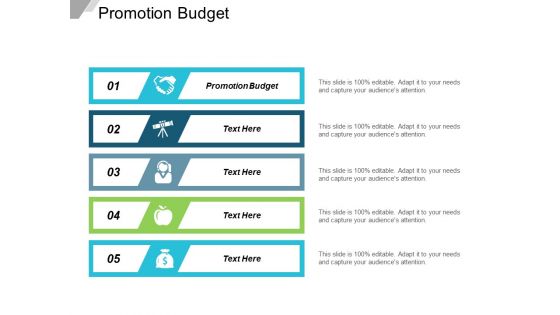 Promotion Budget Ppt Powerpoint Presentation Portfolio Graphics Template Cpb