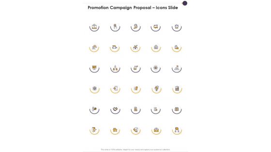 Promotion Campaign Proposal Icons Slide One Pager Sample Example Document