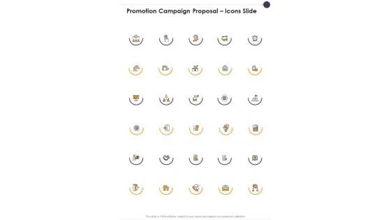 Promotion Campaign Proposal Icons Slide One Pager Sample Example Document