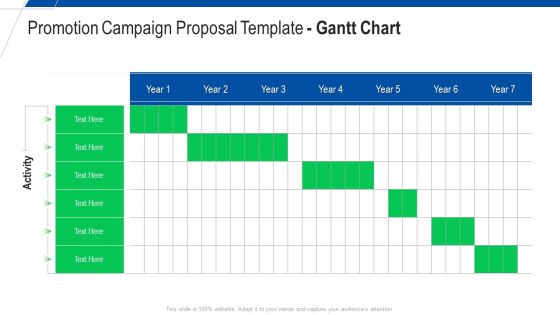 Promotion Campaign Proposal Template Gantt Chart Ppt Pictures Slide PDF