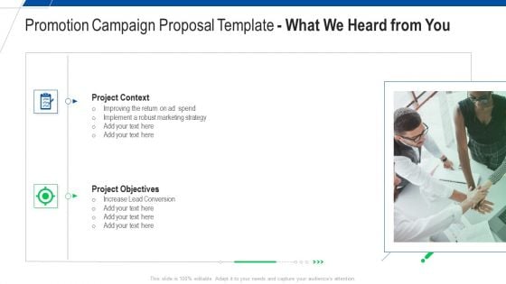 Promotion Campaign Proposal Template What We Heard From You Ppt Inspiration Graphics Download PDF