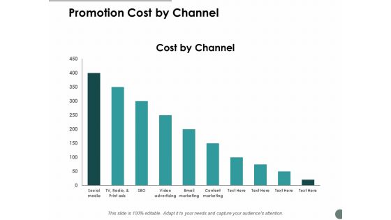 Promotion Cost By Channel Ppt Powerpoint Presentation Professional