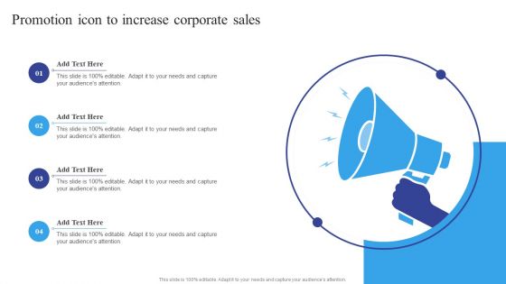 Promotion Icon To Increase Corporate Sales Ideas PDF