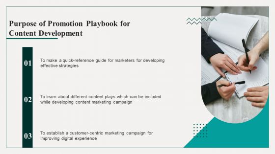 Promotion Playbook For Content Development Purpose Of Promotion Playbook For Content Development Ideas PDF