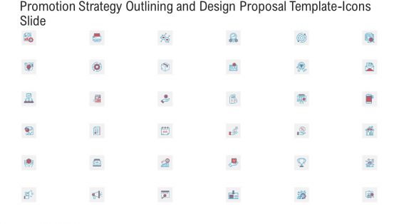 Promotion Strategy Outlining And Design Proposal Template Icons Slide Rules PDF