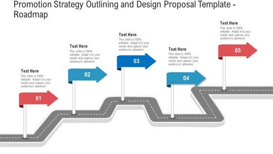 Promotion Strategy Outlining And Design Proposal Template Roadmap Mockup PDF