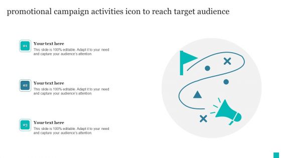 Promotional Campaign Activities Icon To Reach Target Audience Ppt PowerPoint Presentation File Professional PDF