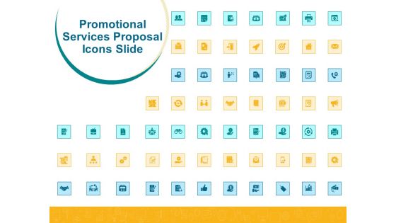 Promotional Services Proposal Icons Slide Ppt File Backgrounds PDF