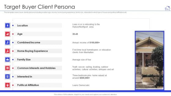 Promotional Strategies For Property Development Firm Target Buyer Client Persona Infographics PDF