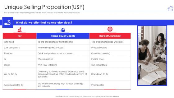 Promotional Strategies For Property Development Firm Unique Selling Proposition Usp Brochure PDF