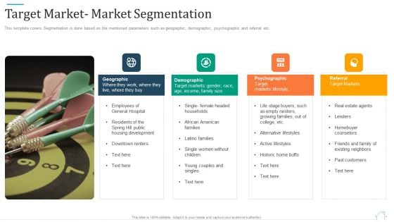 Promotional Strategy For Real Estate Project Target Market Market Segmentation Graphics PDF