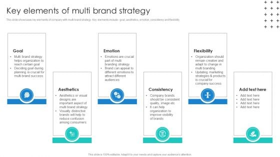 Promotional Techniques To Market Several Brands Among Target Groups Key Elements Of Multi Brand Pictures PDF