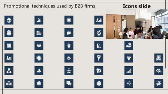 Promotional Techniques Used By B2B Firms Icons Slide Structure PDF