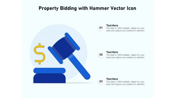 Property Bidding With Hammer Vector Icon Ppt PowerPoint Presentation Infographics Designs Download PDF